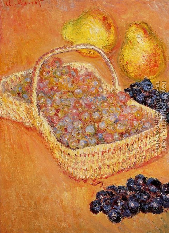 Claude Oscar Monet : Basket of Graphes, Quinces and Pears